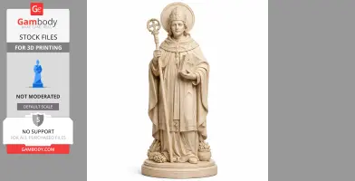 Saint Ansovinus - Devotional Statue - STL 3D Print