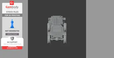 Front view of a 3D-printed Casspir military tank model from Gambody.