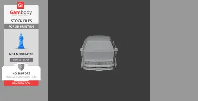 3D model of a BMW E24 car front view, designed for 3D printing.