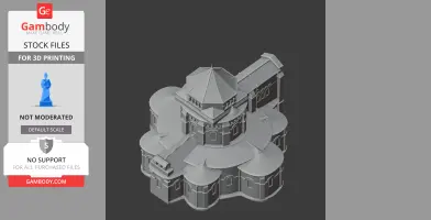 Intricate 3D model of the Diocese of Nevers with detailed architecture for 3D printing.
