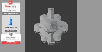 Top view of a detailed 3D model of Diocese of Nevers architecture for 3D printing.
