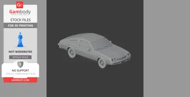 3D model of a Buick Skyhawk vehicle for 3D printing shown on a dark background.