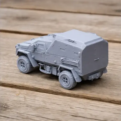 A detailed 3D model of a Didgori Medevac armored vehicle on a wooden surface.