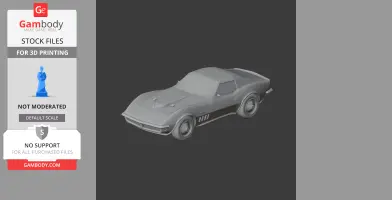 3D model of a Chevrolet Astrovette, designed for 3D printing, shown in a gray color.