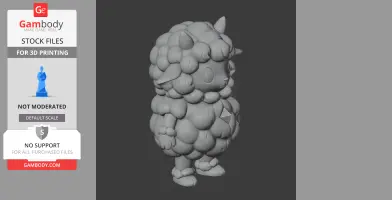 3D model of a cute, fluffy creature with horns and small limbs, resembling a stylized sheep.