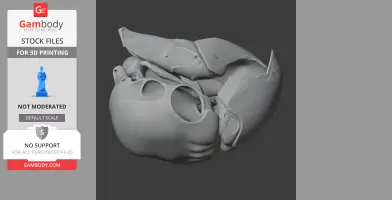 3D model of a Sulphur-crested Cockatoo skull, ready for 3D printing.