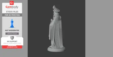 A detailed 3D model of a robed, bearded figure wearing a mitre, posed on a circular base.