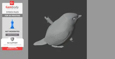 Bahian mouse-colored tapaculo - Prehistoric Animal STL