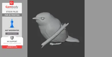 Bahian mouse-colored tapaculo - Prehistoric Animal STL