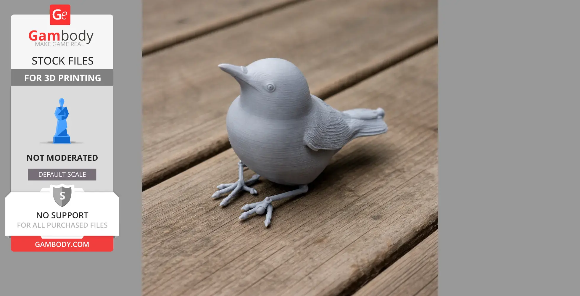 Baikal bush warbler - Prehistoric Animal STL