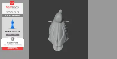 Top view of a stylized 3D Baikal teal model, showcasing its streamlined shape for printing.