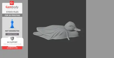 3D model of a streamlined, abstract bird in a resting position, designed for 3D printing.