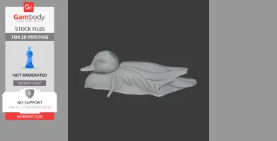 A 3D model of a Baikal teal duck resting, designed for 3D printing.