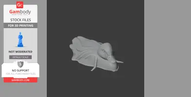 A 3D model of a Baikal teal resting with folded wings, designed for 3D printing.