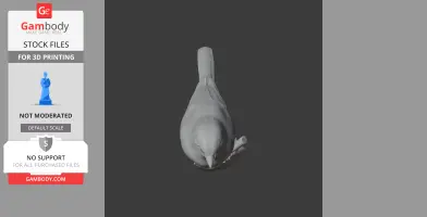 3D model of a bird viewed from above, designed for 3D printing.