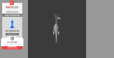 3D model of Bajadasaurus with long neck and back spikes, designed for 3D printing.