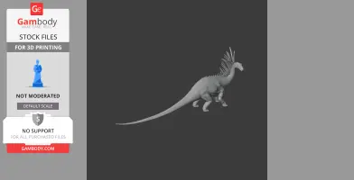 3D model of a Bajadasaurus with distinctive spines along its neck, designed for 3D printing.