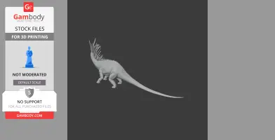A 3D model of a Bajadasaurus with spiky neck, designed for 3D printing.