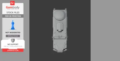 Top view of a detailed armored personnel carrier 3D model, designed for printing.