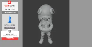 Hooded figurine of a character from Brawl Stars, wearing shorts and a hoodie with pockets.