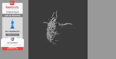 A 3D model of a Leshen from Witcher 3, featuring antlers and intricate details.