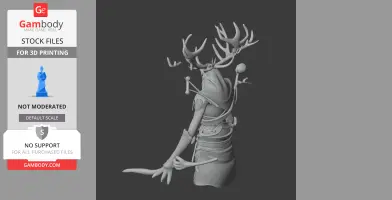 A detailed Leshen figurine from The Witcher 3, featuring antlers and intricate textures for 3D printing.