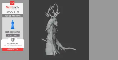 A mythical creature with antlers and skeletal features, designed for 3D printing from The Witcher 3.