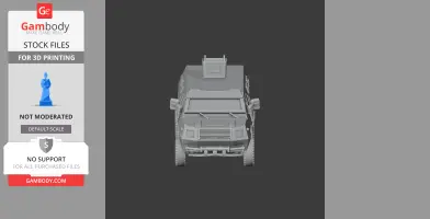 Front view of a 3D model of an Igirigi APC tank, designed for 3D printing.