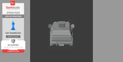 Front view of a detailed 3D Igirigi APC tank model for printing, displayed in gray.