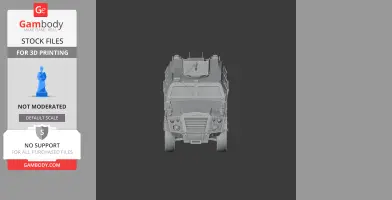 Front view of a detailed infantry mobility vehicle 3D model for printing.