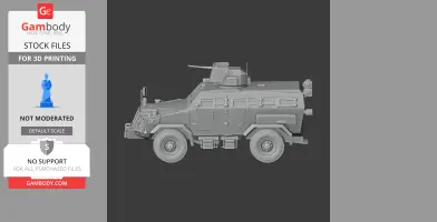 Detailed 3D model of an armored infantry mobility vehicle with turret, for 3D printing.