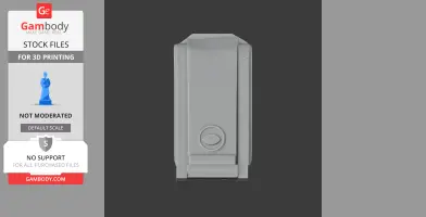 Top view of a 3D model armoured tank component for 3D printing, with details and markings.