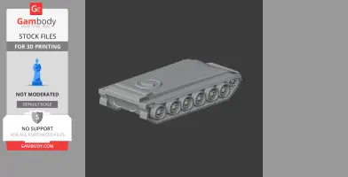 Detailed 3D model of an armored recovery vehicle tank for 3D printing.