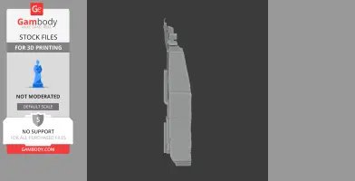 Side view of a 3D model of Abu Simbel temple architecture for printing.