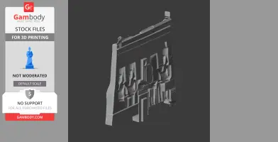 3D model of a section of Abu Simbel temple facade, featuring statues in recessed niches.