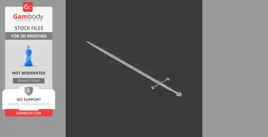 A 3D model of the Andúril sword from Lord of the Rings, designed as a cosplay prop for 3D printing.