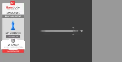A 3D model of Anduril sword from 'Lord of the Rings,' designed for 3D printing.