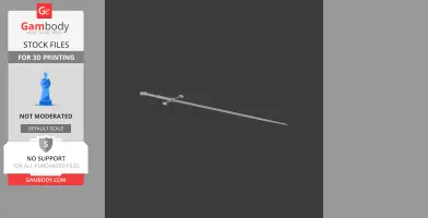 3D model of Anduril sword from Lord of the Rings, designed for 3D printing, shown on a dark background.