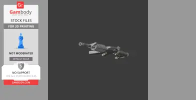 A detailed 3D model of an assault rifle for cosplay, designed for 3D printing.