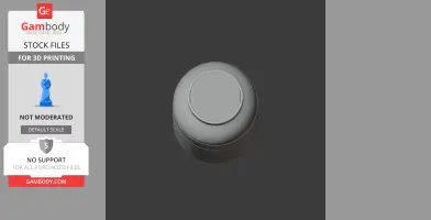 A round, smooth, cylindrical object with a recessed top, resembling a futuristic button or propellant cap.