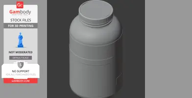 3D model of a cylindrical bottle with a screw-on cap, designed for 3D printing cosplay props.