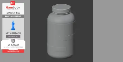 A 3D model of a cylindrical container with a screw cap, designed for 3D printing as a cosplay prop.