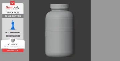 A 3D model of a cylindrical bottle with a screw cap, used as a cosplay prop.