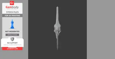 3D model of a swordfish skull, viewed from above, for 3D printing.