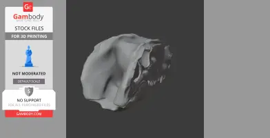 3D model of a synapsid skull replica, showcasing detailed bone structure for 3D printing.