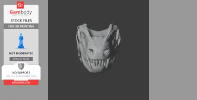 3D model of a synapsid skull replica, showcasing detailed teeth and cranial features.