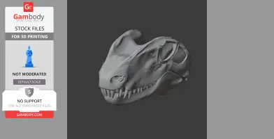 3D model of a synapsid skull, featuring detailed teeth and cranial structure for printing.