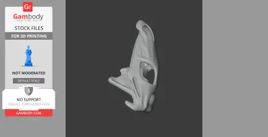 3D model of a Taniwhasaurus skull replica for 3D printing, showcasing detailed bone structure.