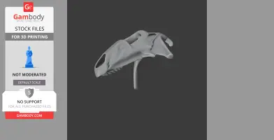 3D model of a Taniwhasaurus skull, side view, suitable for 3D printing.