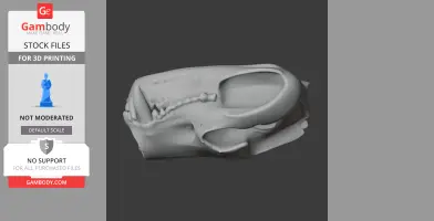 3D model of a Tasmanian Devil skull, displayed in profile view, suitable for 3D printing.